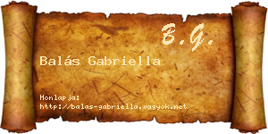 Balás Gabriella névjegykártya